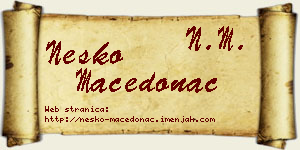 Neško Macedonac vizit kartica